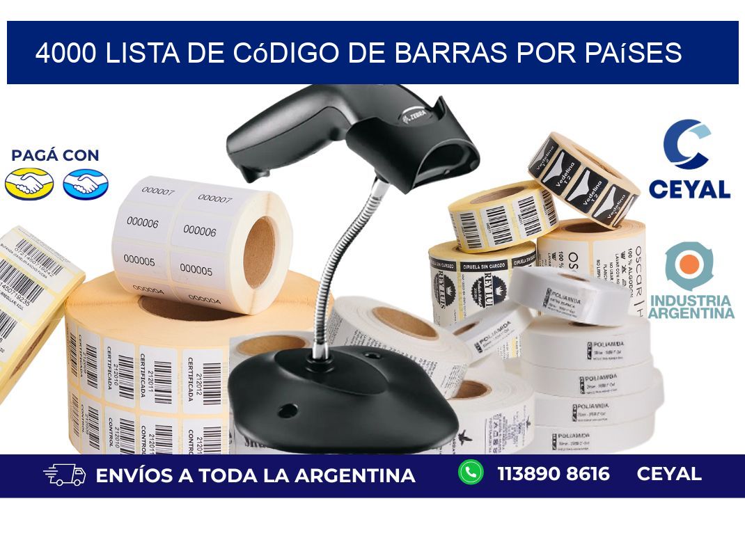 4000 Lista de código de barras por países
