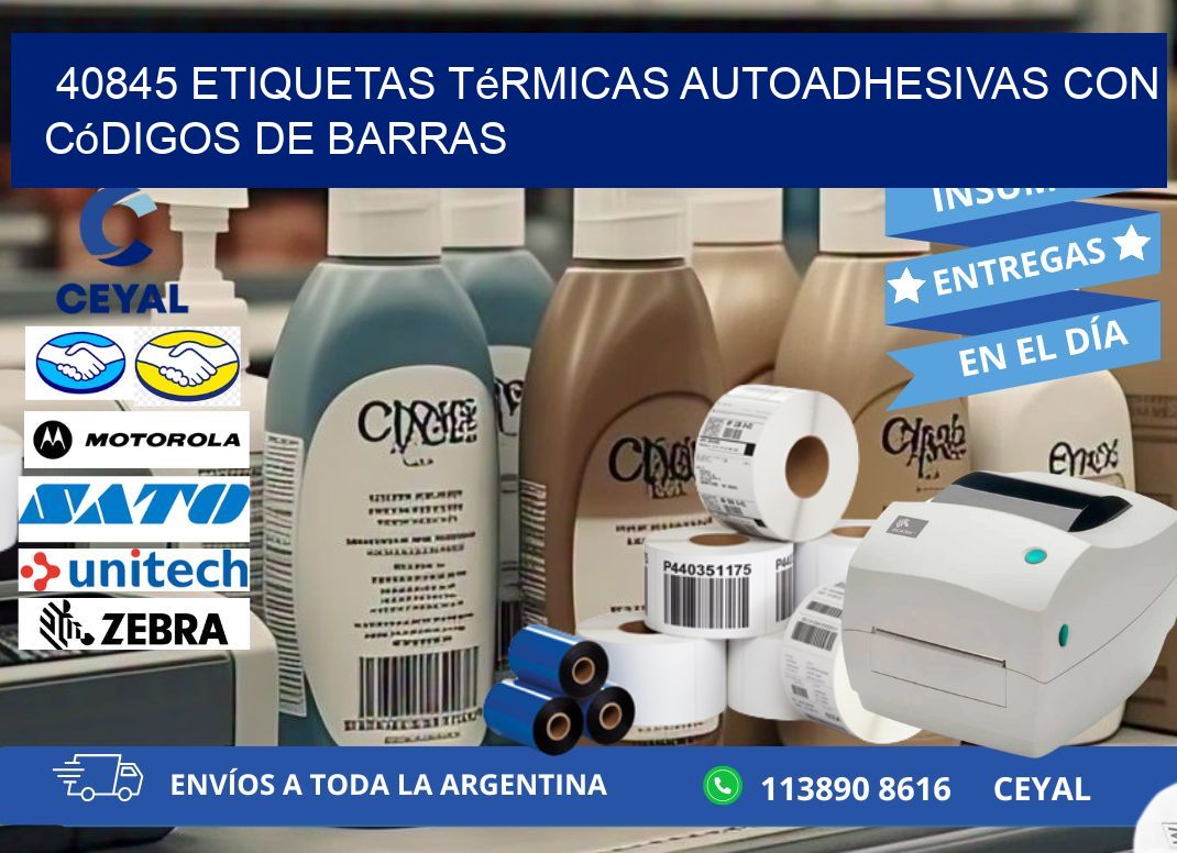 40845 Etiquetas térmicas autoadhesivas con códigos de barras