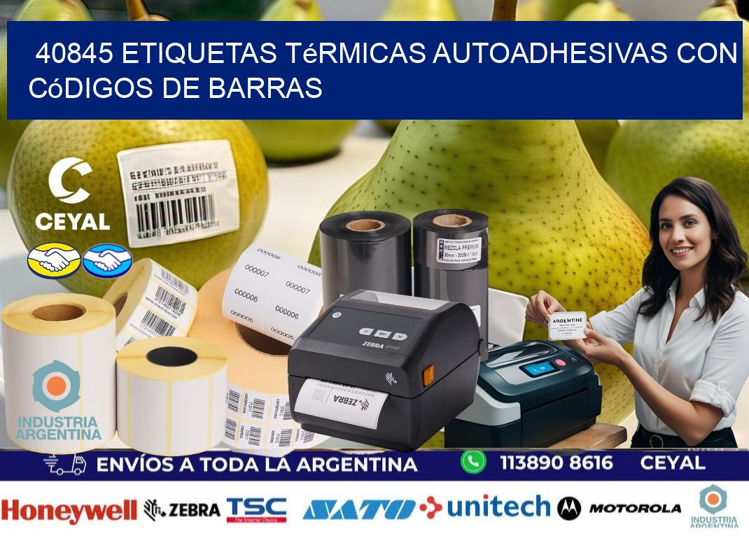 40845 Etiquetas térmicas autoadhesivas con códigos de barras
