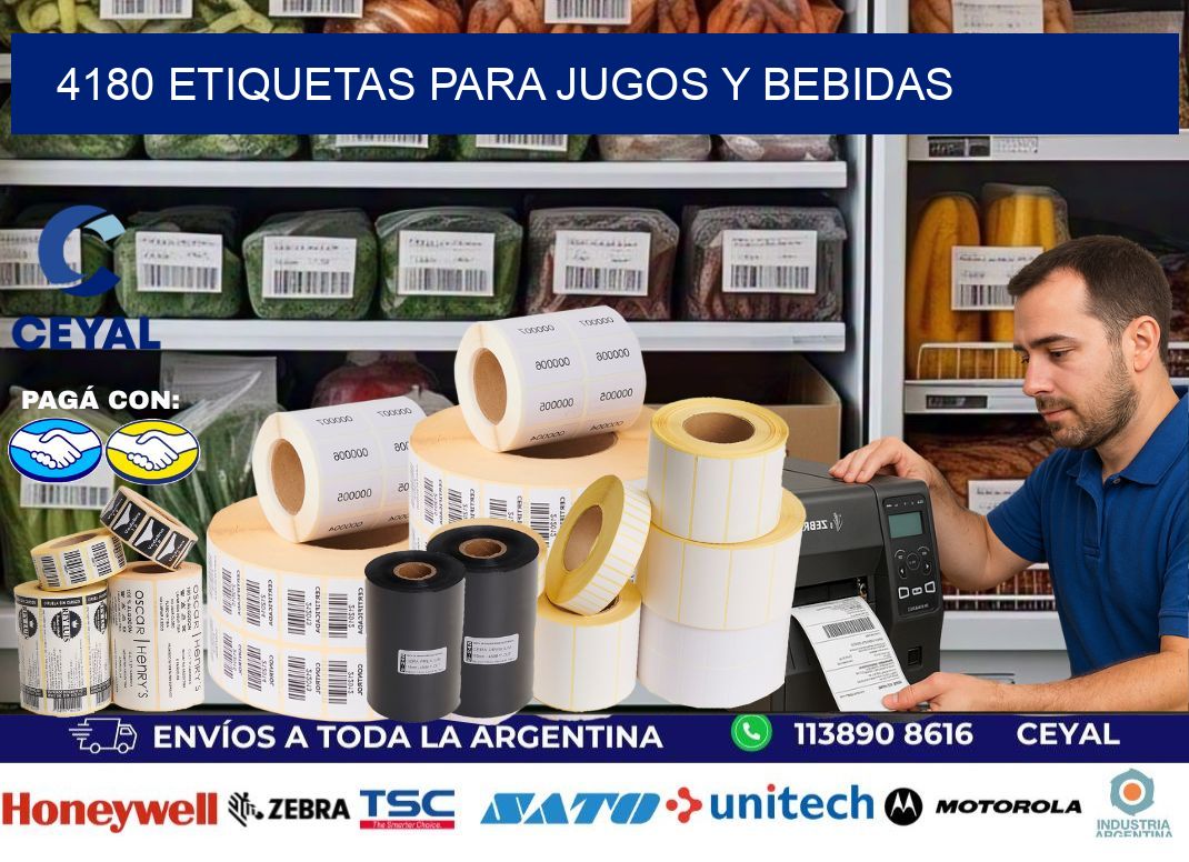 4180 Etiquetas para jugos y bebidas