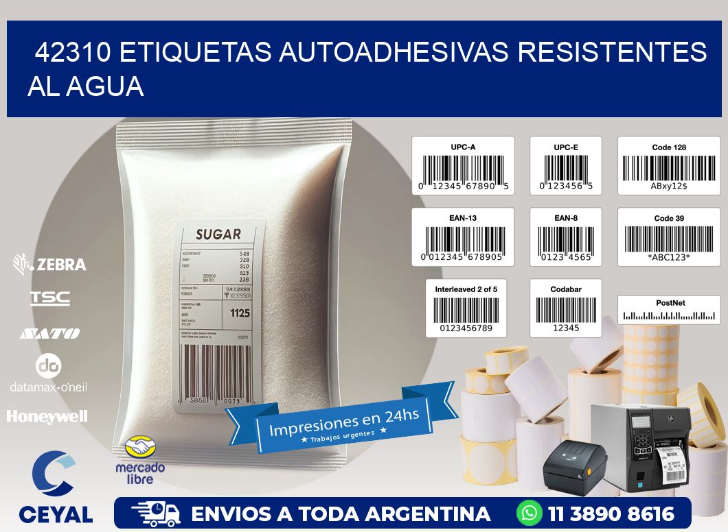 42310 etiquetas autoadhesivas resistentes al agua