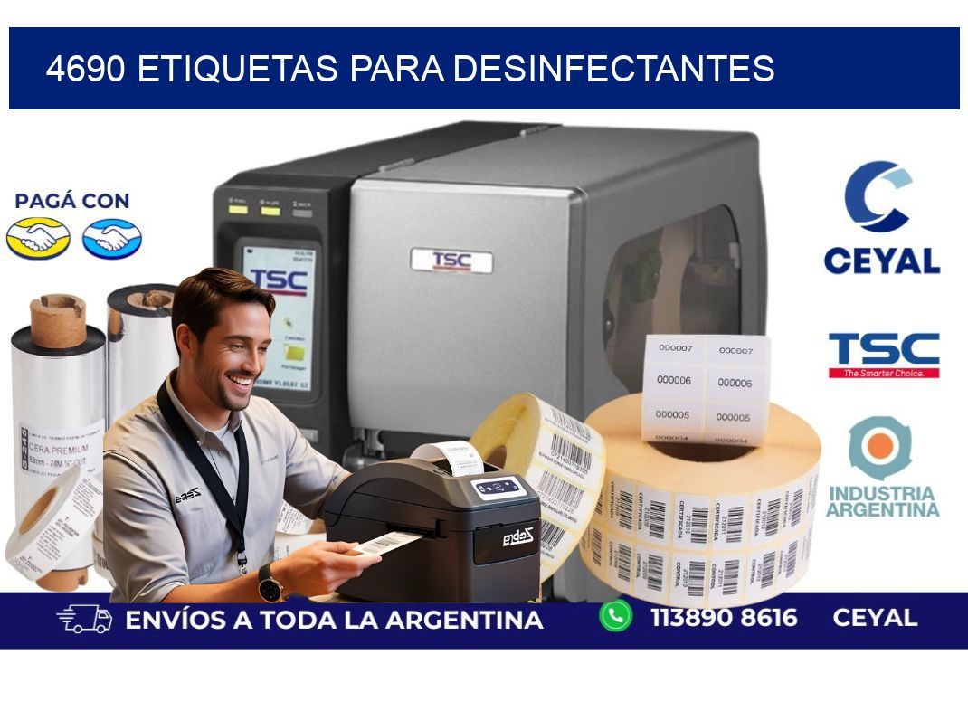 4690 Etiquetas para desinfectantes