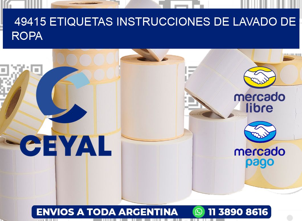 49415 etiquetas instrucciones de lavado de ropa