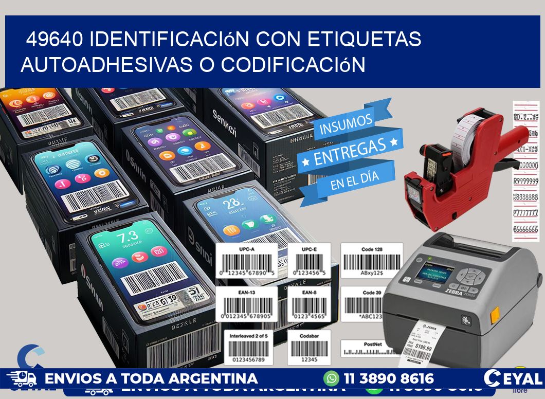 49640 identificación con etiquetas autoadhesivas o codificación