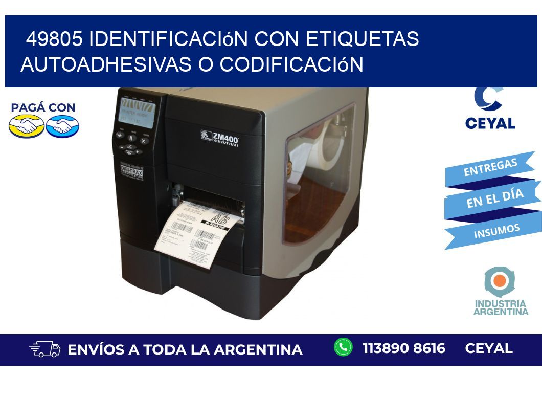 49805 identificación con etiquetas autoadhesivas o codificación