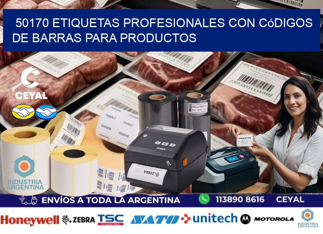 50170 Etiquetas profesionales con códigos de barras para productos