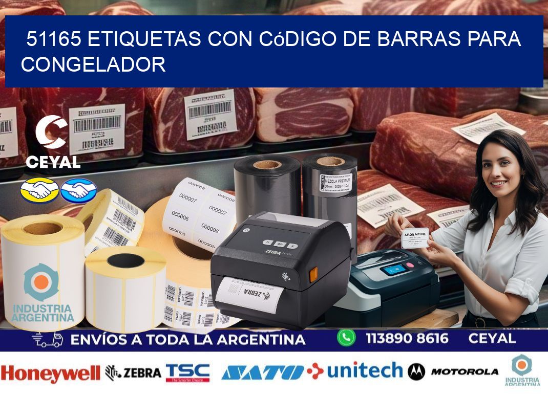 51165 Etiquetas con código de barras para congelador