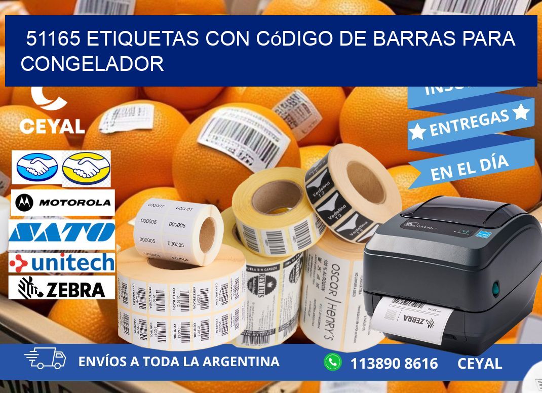 51165 Etiquetas con código de barras para congelador