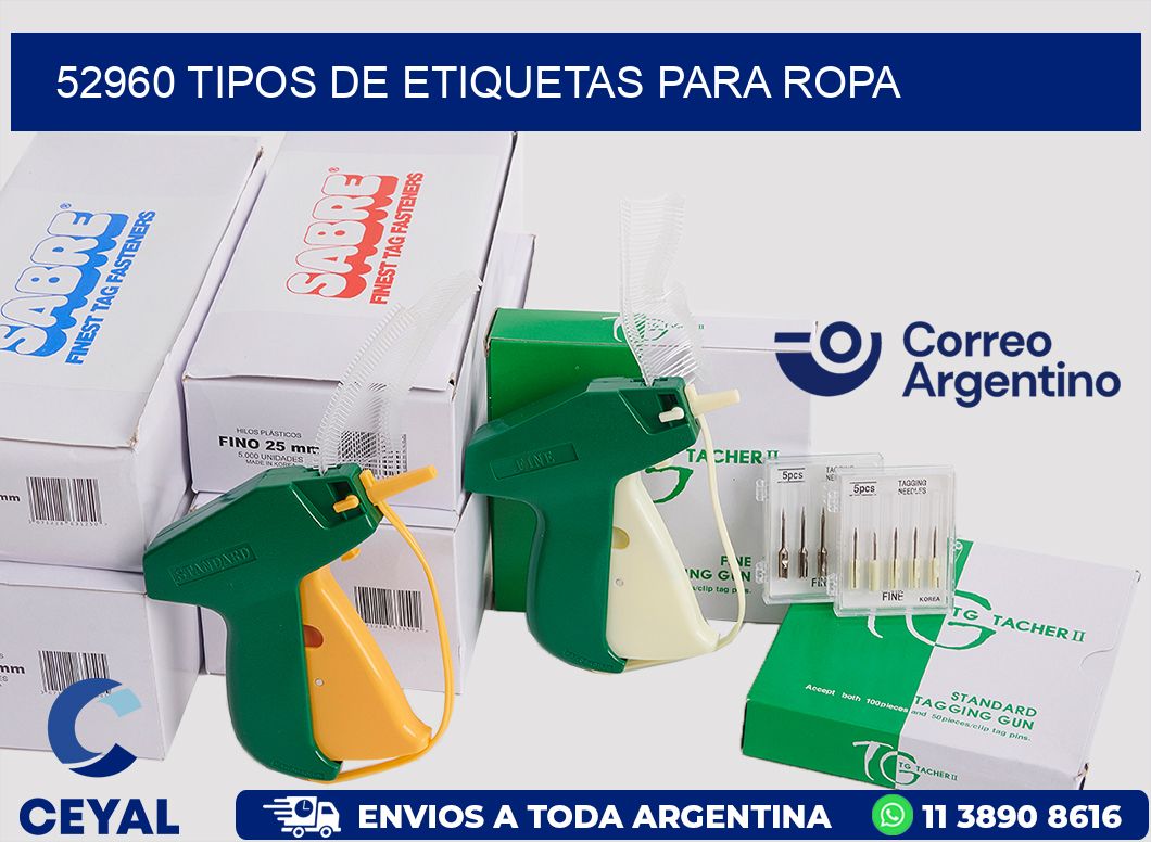 52960 tipos de etiquetas para ropa