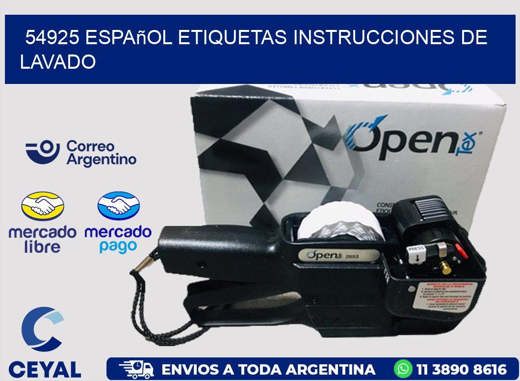 54925 español etiquetas instrucciones de lavado