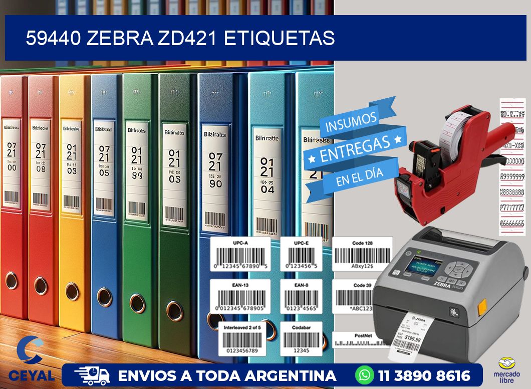 59440 Zebra ZD421 etiquetas