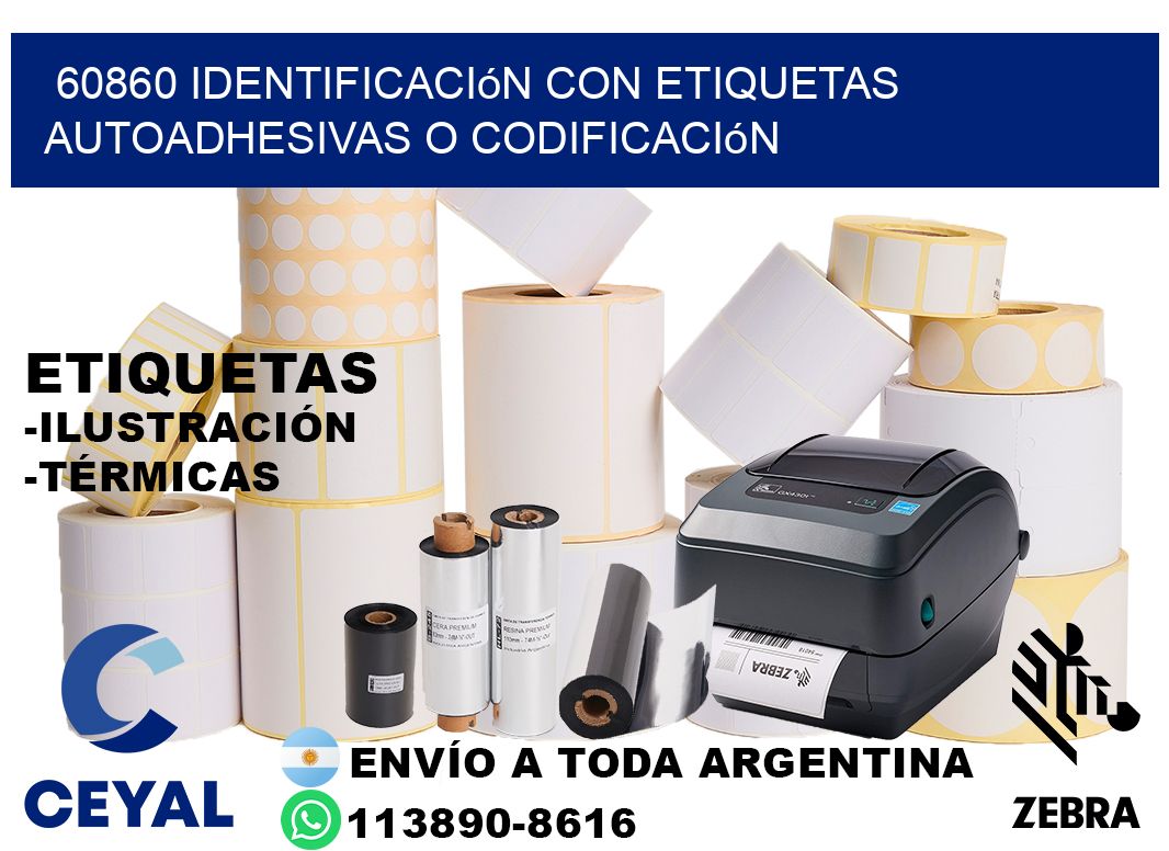 60860 identificación con etiquetas autoadhesivas o codificación