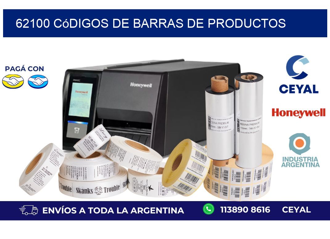 62100 Códigos de barras de productos