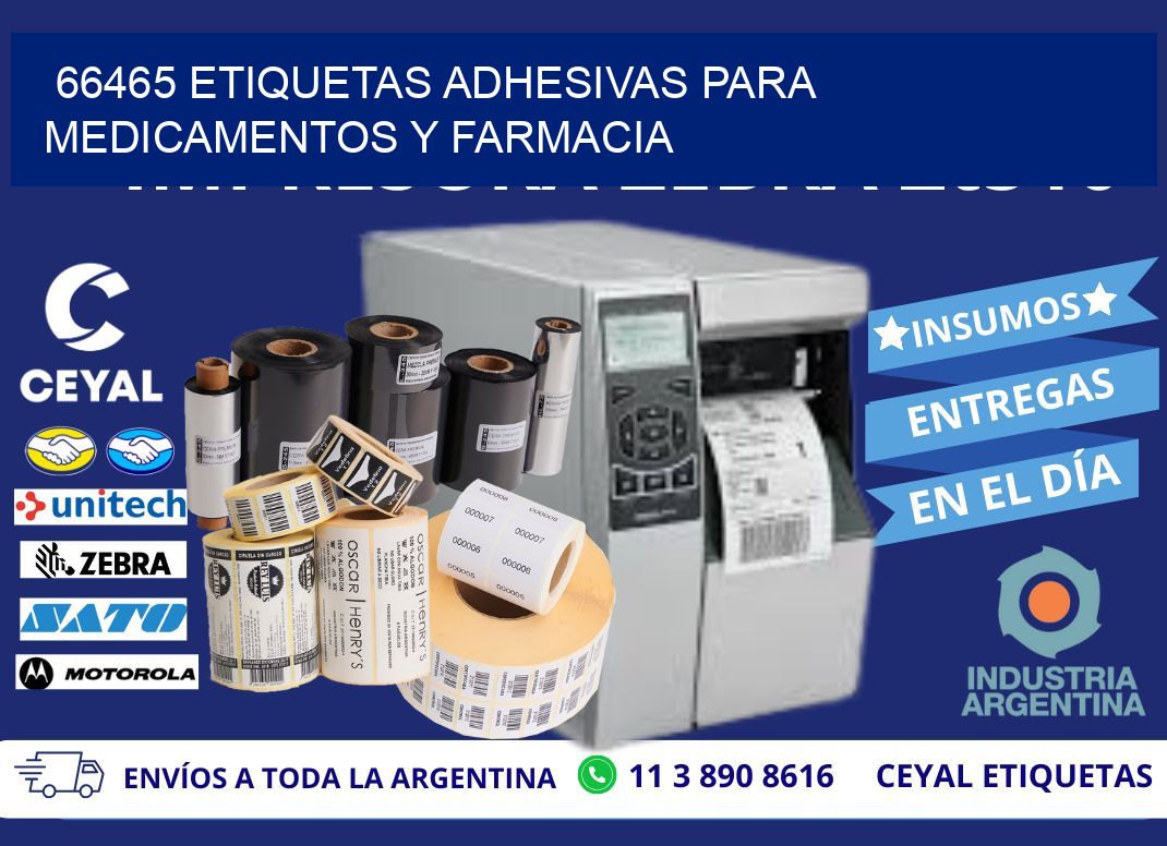 66465 Etiquetas adhesivas para medicamentos y farmacia