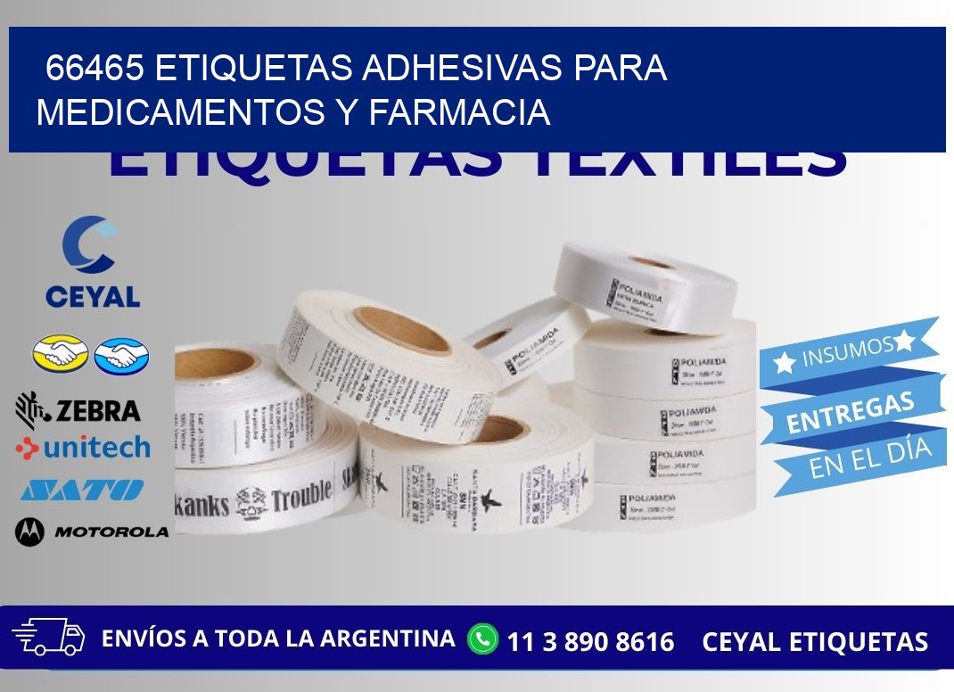 66465 Etiquetas adhesivas para medicamentos y farmacia