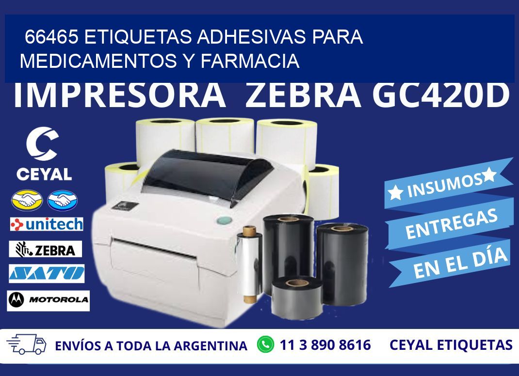 66465 Etiquetas adhesivas para medicamentos y farmacia