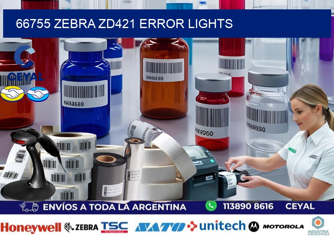 66755 Zebra ZD421 error lights