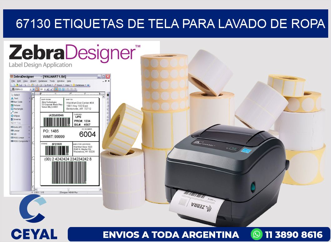 67130 Etiquetas de tela para lavado de ropa