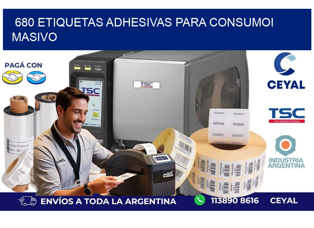 680 Etiquetas adhesivas para consumoi masivo
