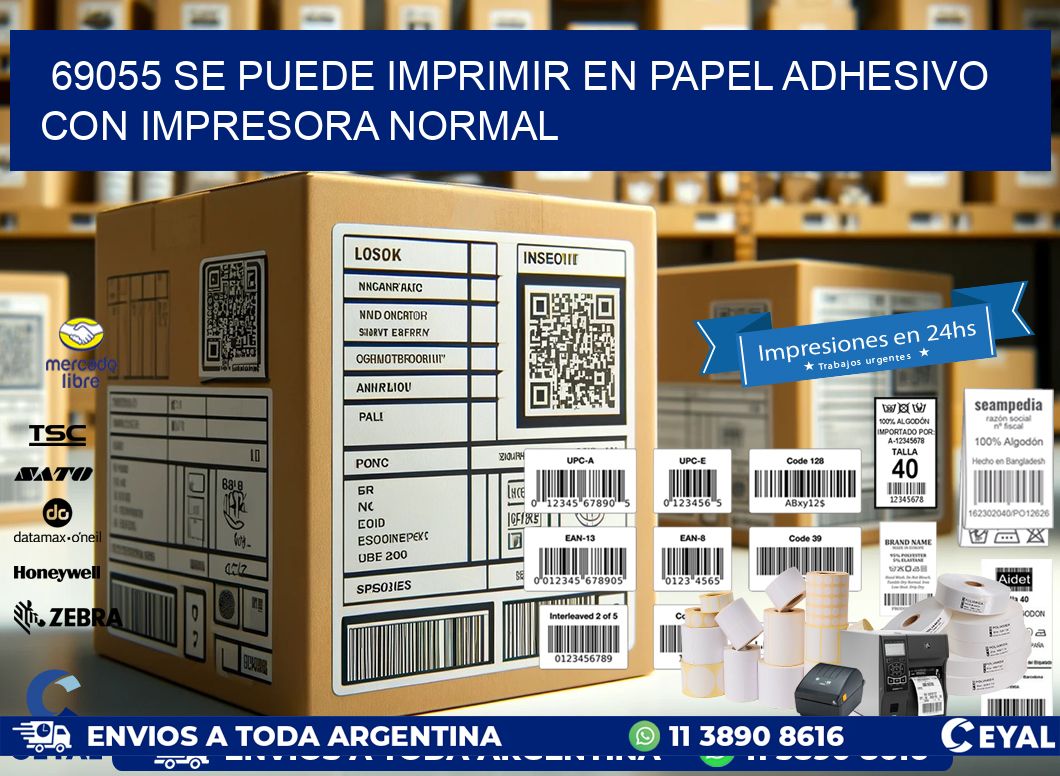 69055 Se puede imprimir en papel adhesivo con impresora normal