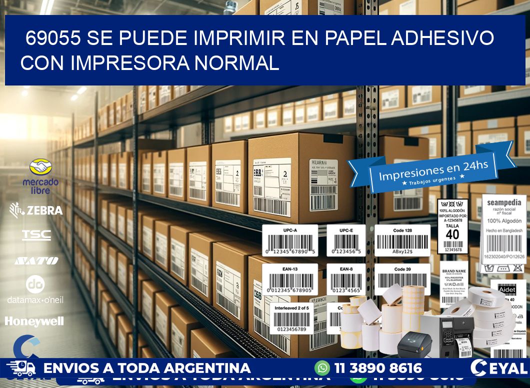 69055 Se puede imprimir en papel adhesivo con impresora normal
