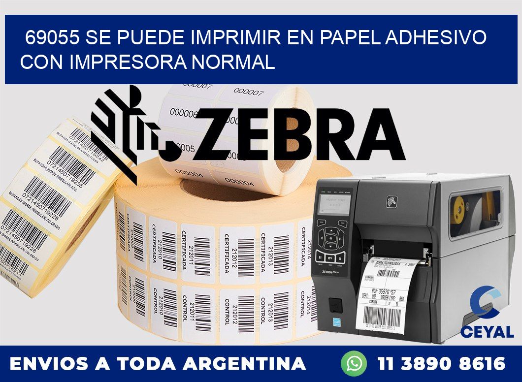 69055 Se puede imprimir en papel adhesivo con impresora normal