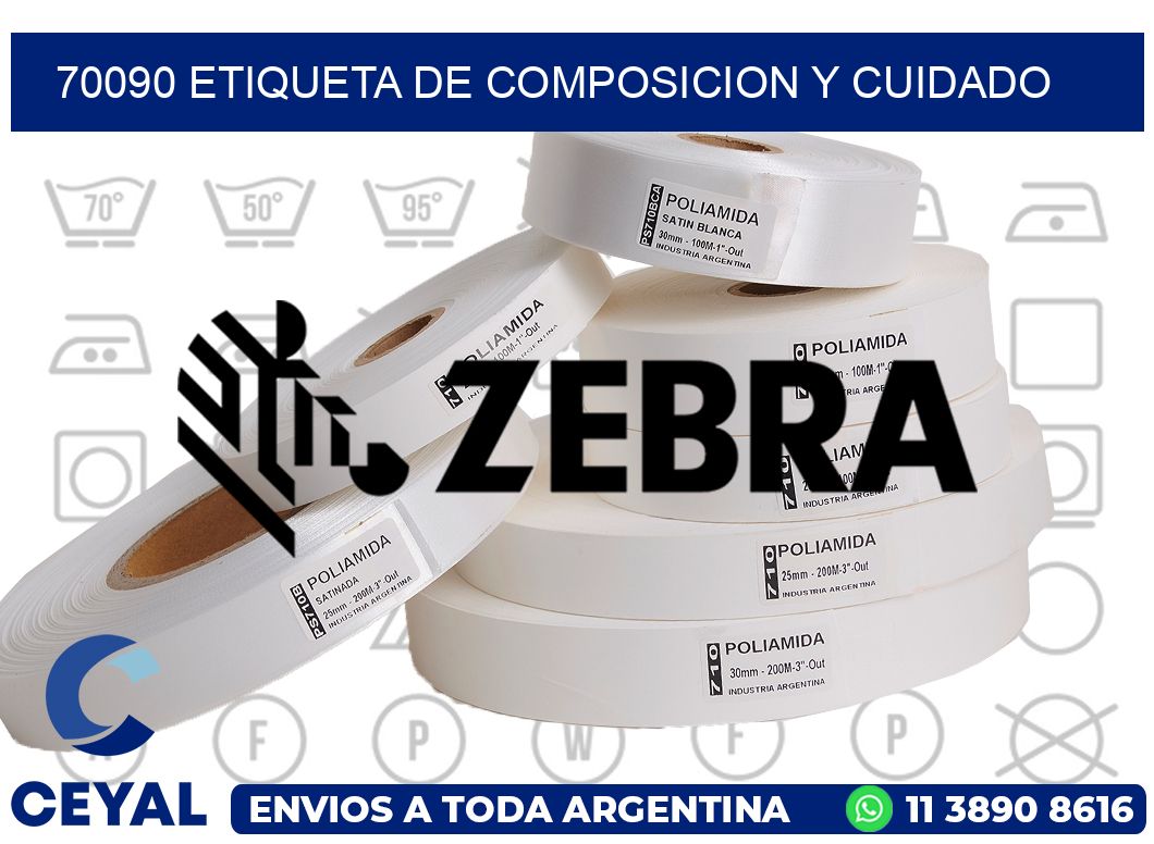70090 etiqueta de composicion y cuidado