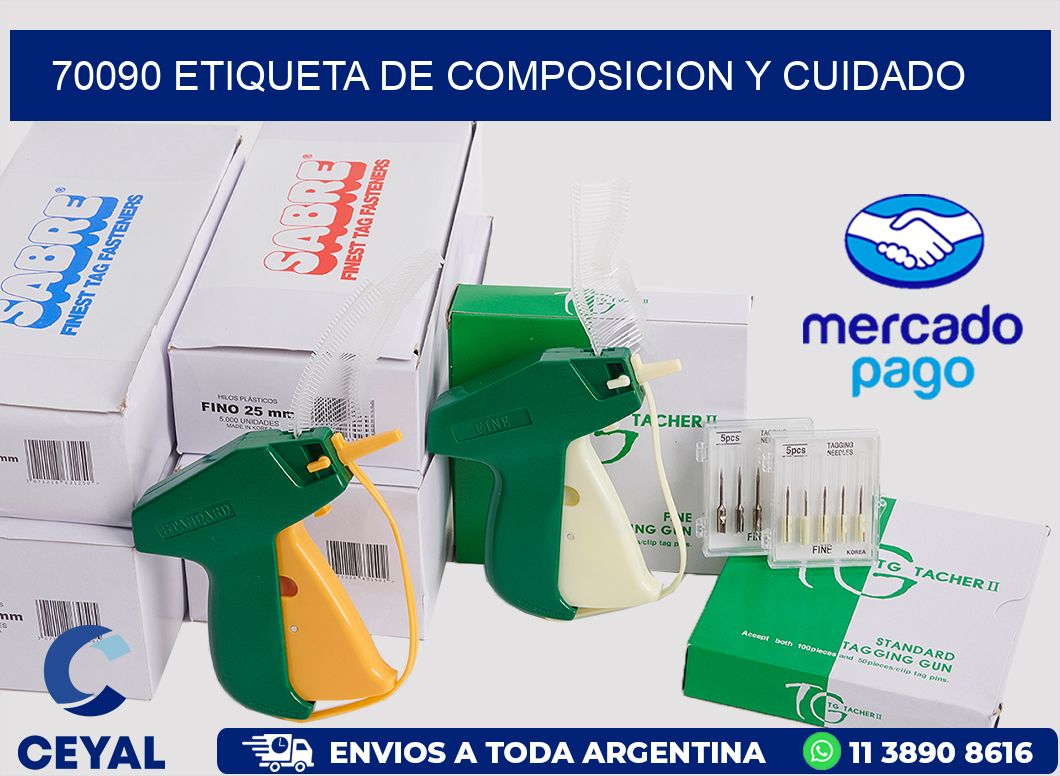 70090 etiqueta de composicion y cuidado