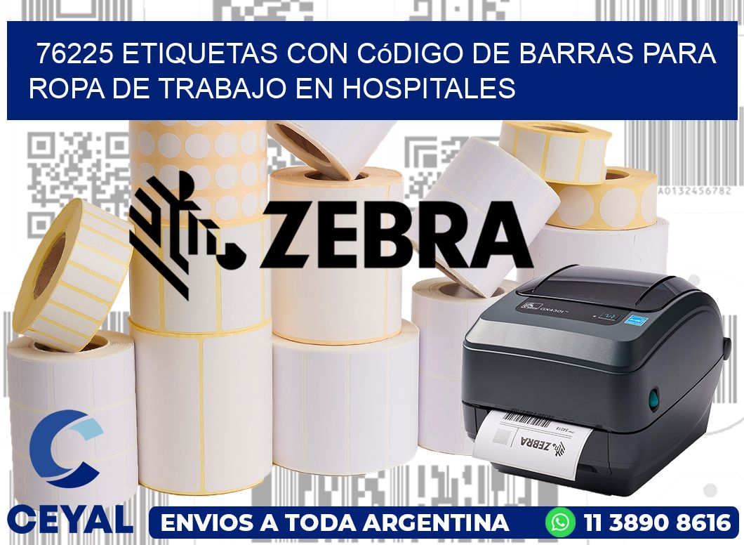 76225 Etiquetas con código de barras para ropa de trabajo en hospitales