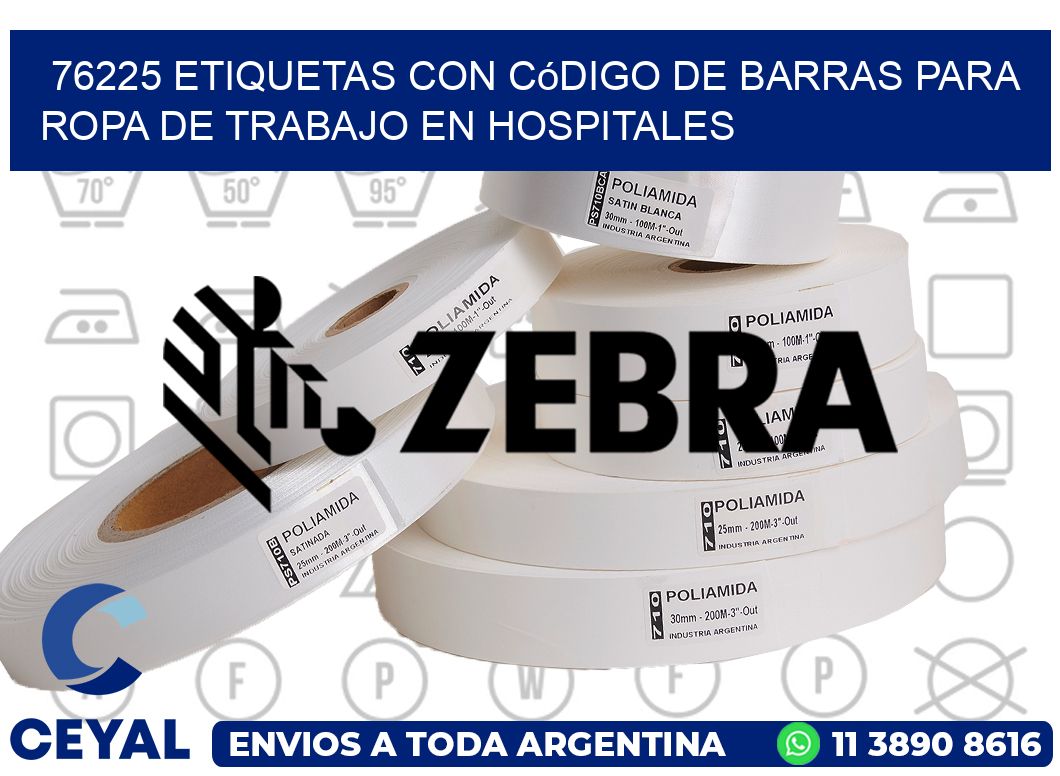 76225 Etiquetas con código de barras para ropa de trabajo en hospitales
