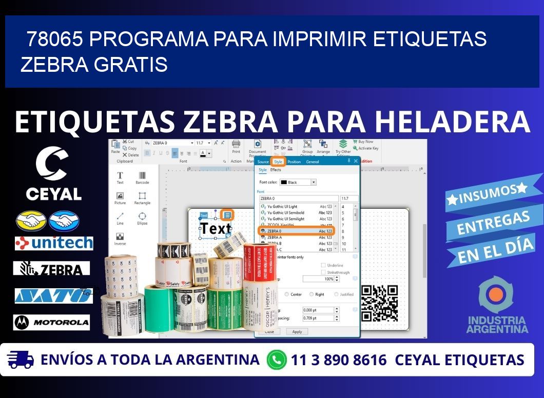 78065 Programa para imprimir etiquetas Zebra gratis