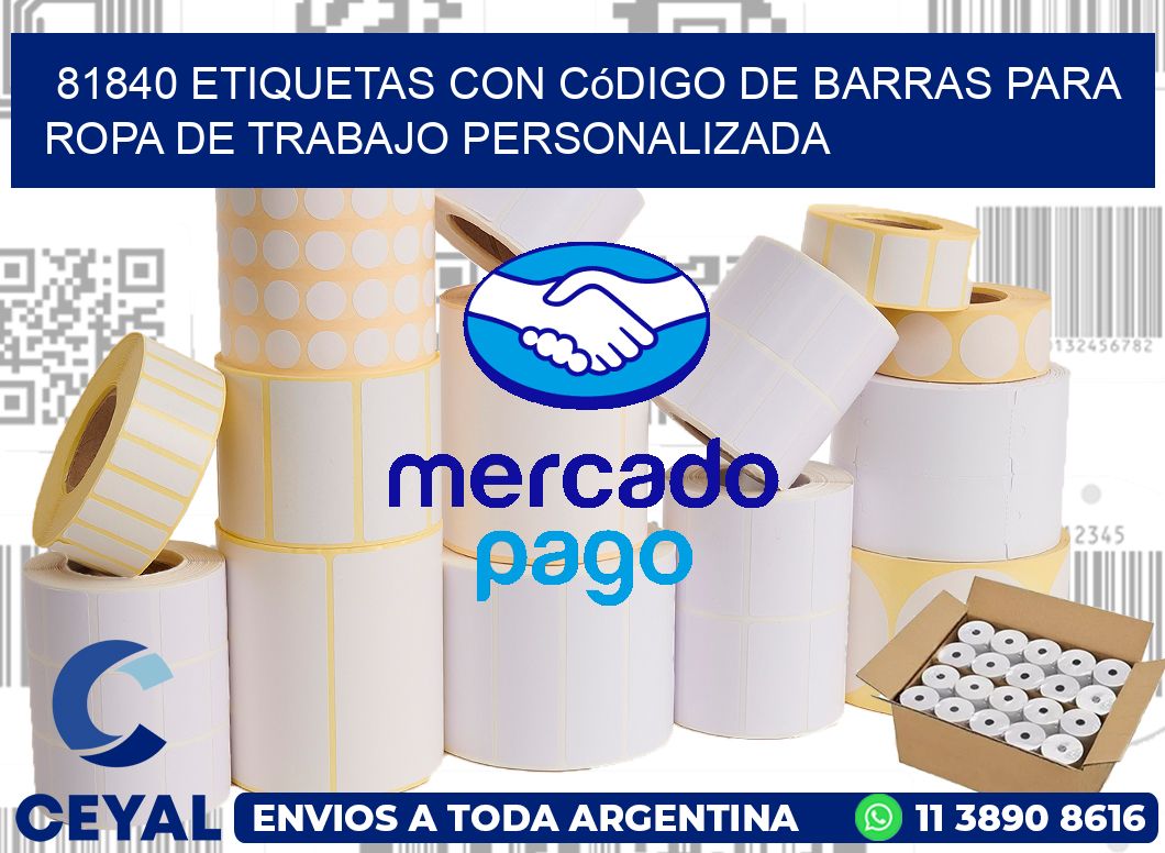 81840 Etiquetas con código de barras para ropa de trabajo personalizada