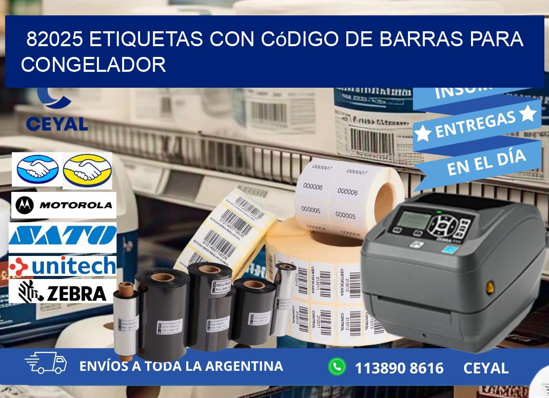 82025 Etiquetas con código de barras para congelador