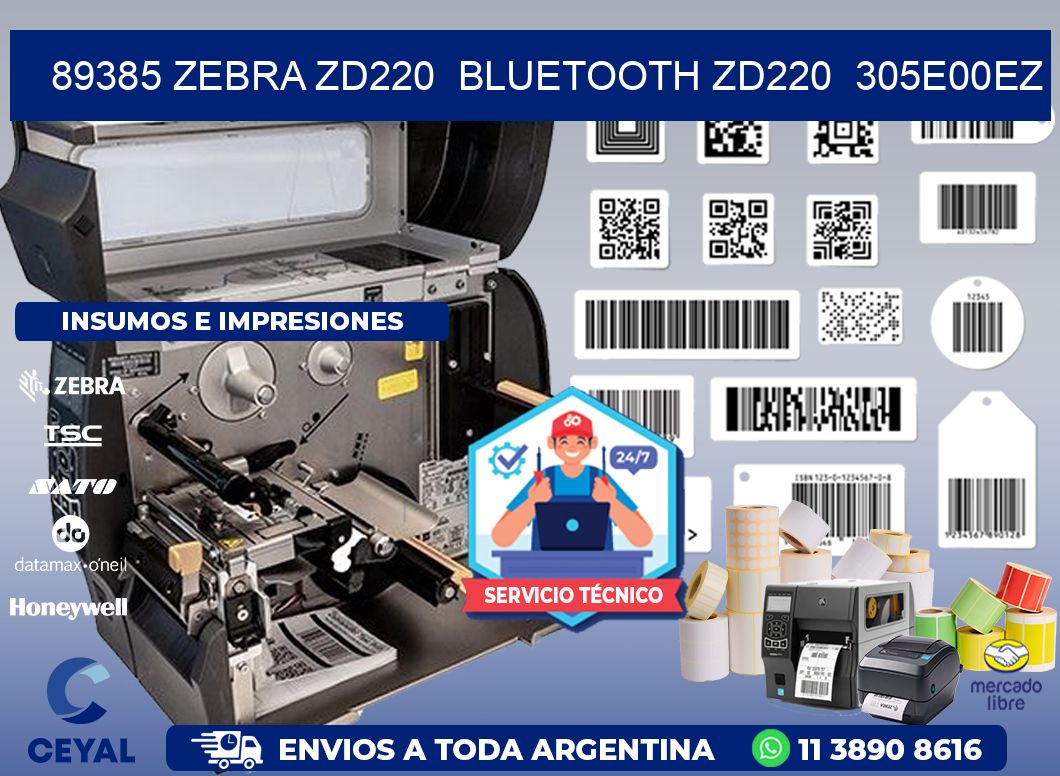 89385 Zebra ZD220 Bluetooth ZD220 305E00EZ