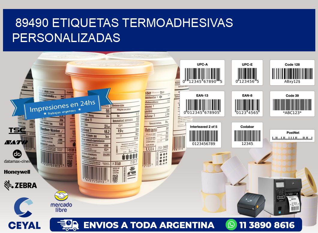 89490 Etiquetas termoadhesivas personalizadas