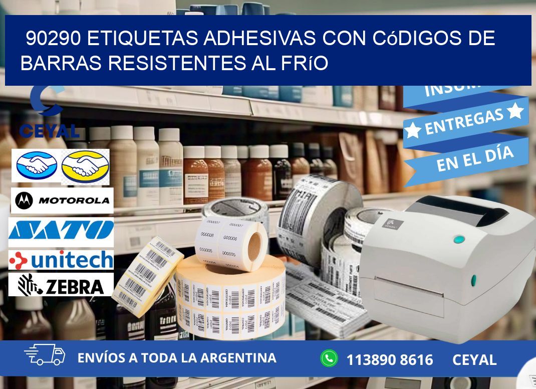 90290 Etiquetas adhesivas con códigos de barras resistentes al frío