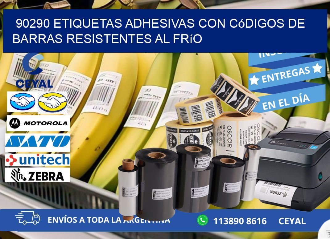 90290 Etiquetas adhesivas con códigos de barras resistentes al frío