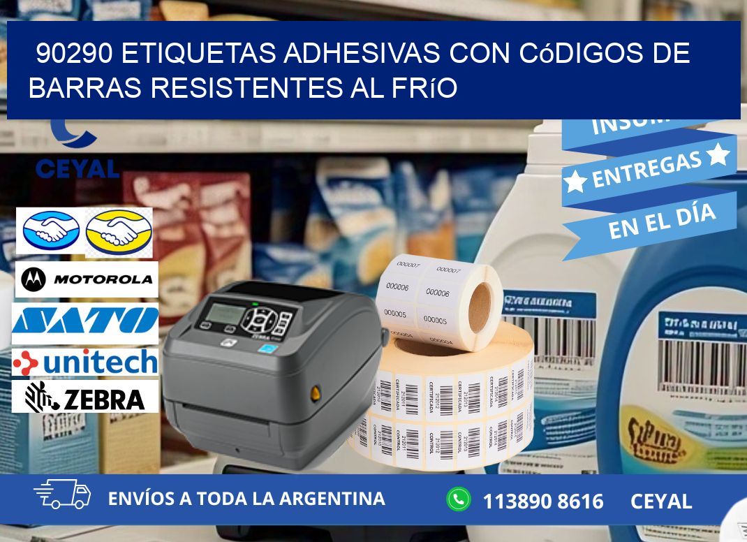 90290 Etiquetas adhesivas con códigos de barras resistentes al frío