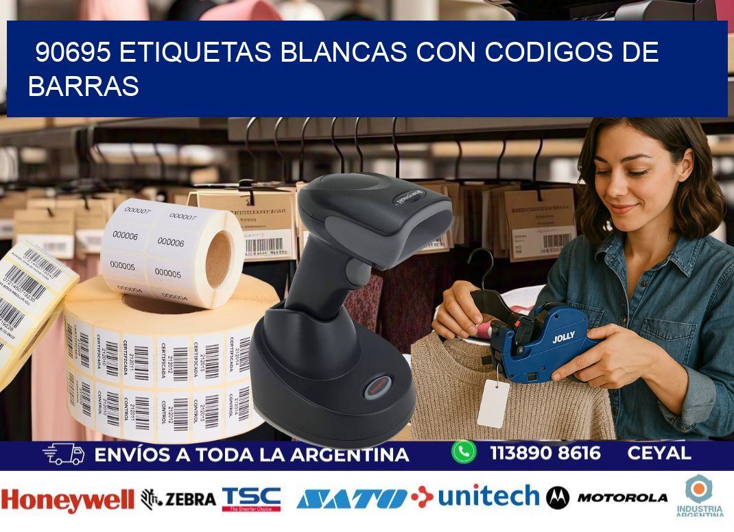 90695 etiquetas blancas con codigos de barras