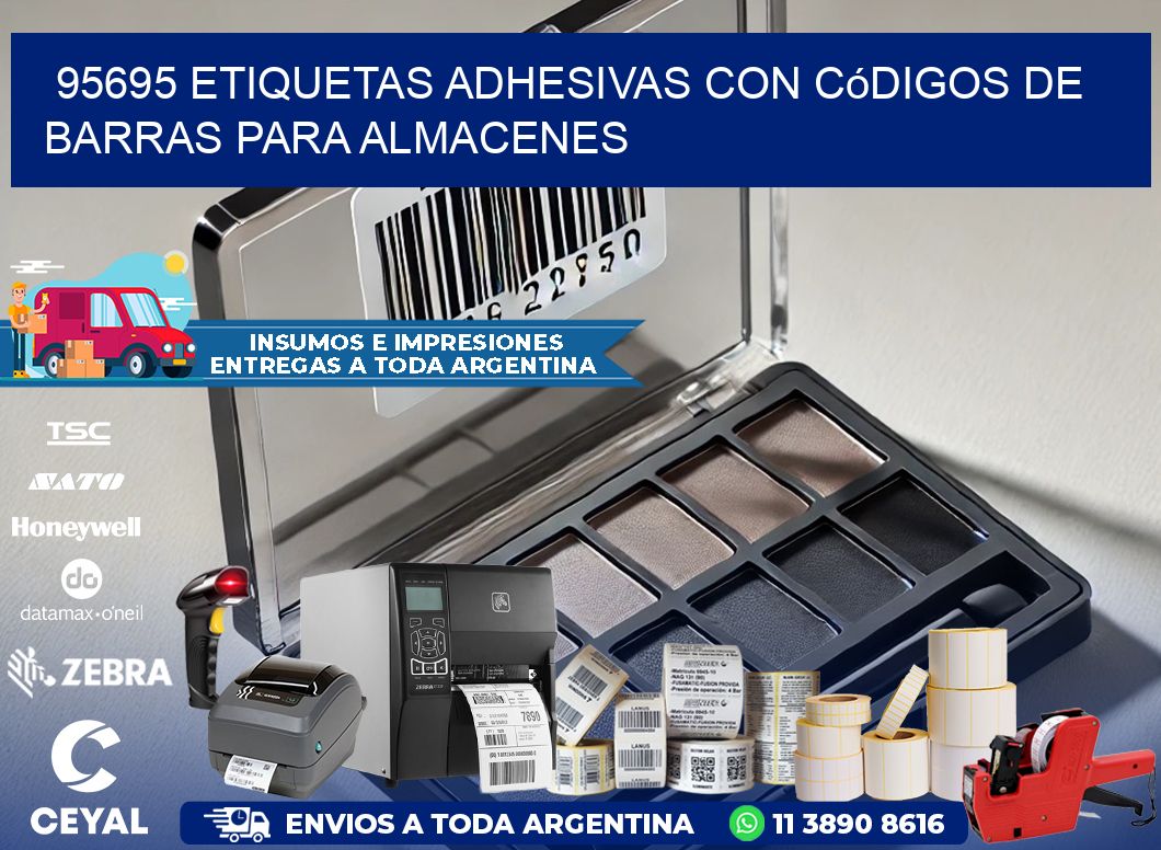 95695 etiquetas adhesivas con códigos de barras para almacenes