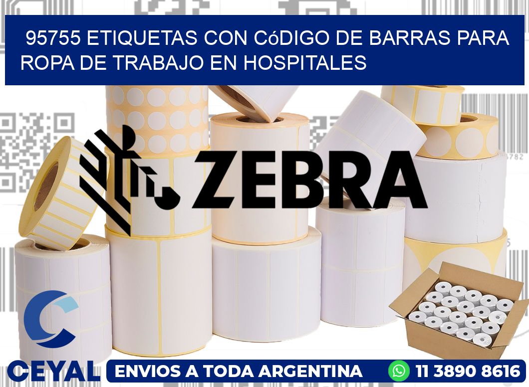 95755 Etiquetas con código de barras para ropa de trabajo en hospitales