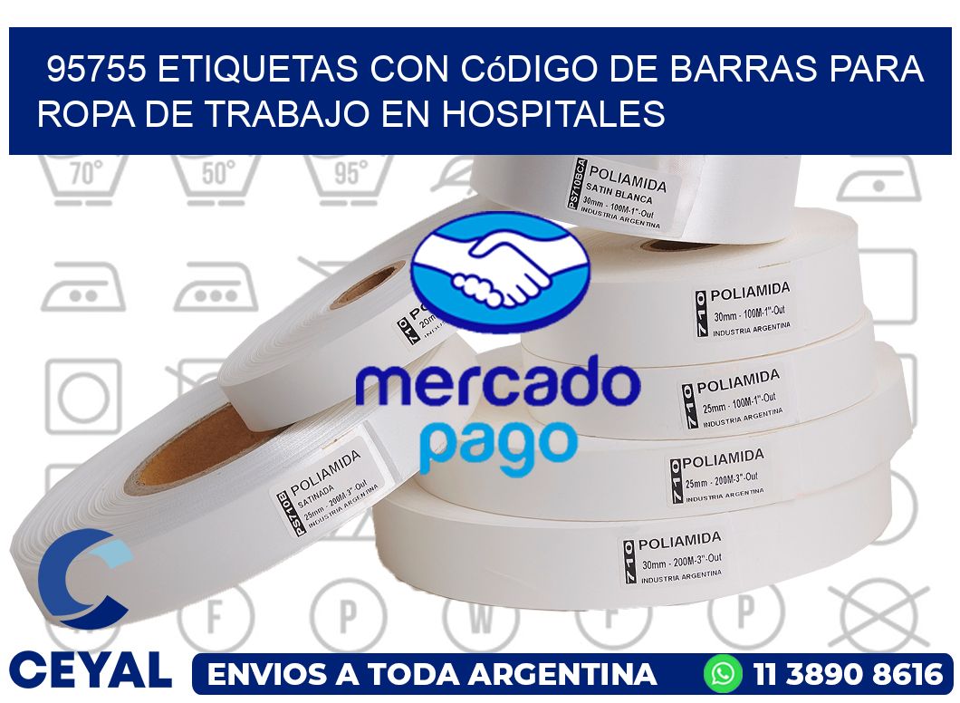 95755 Etiquetas con código de barras para ropa de trabajo en hospitales