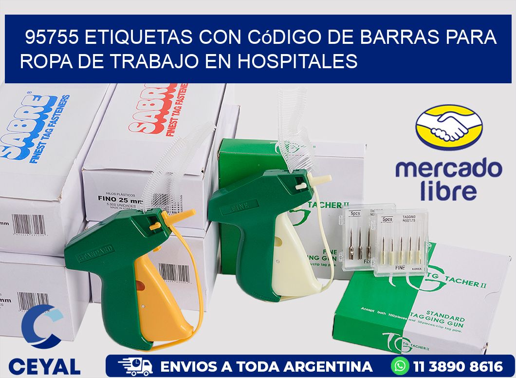 95755 Etiquetas con código de barras para ropa de trabajo en hospitales