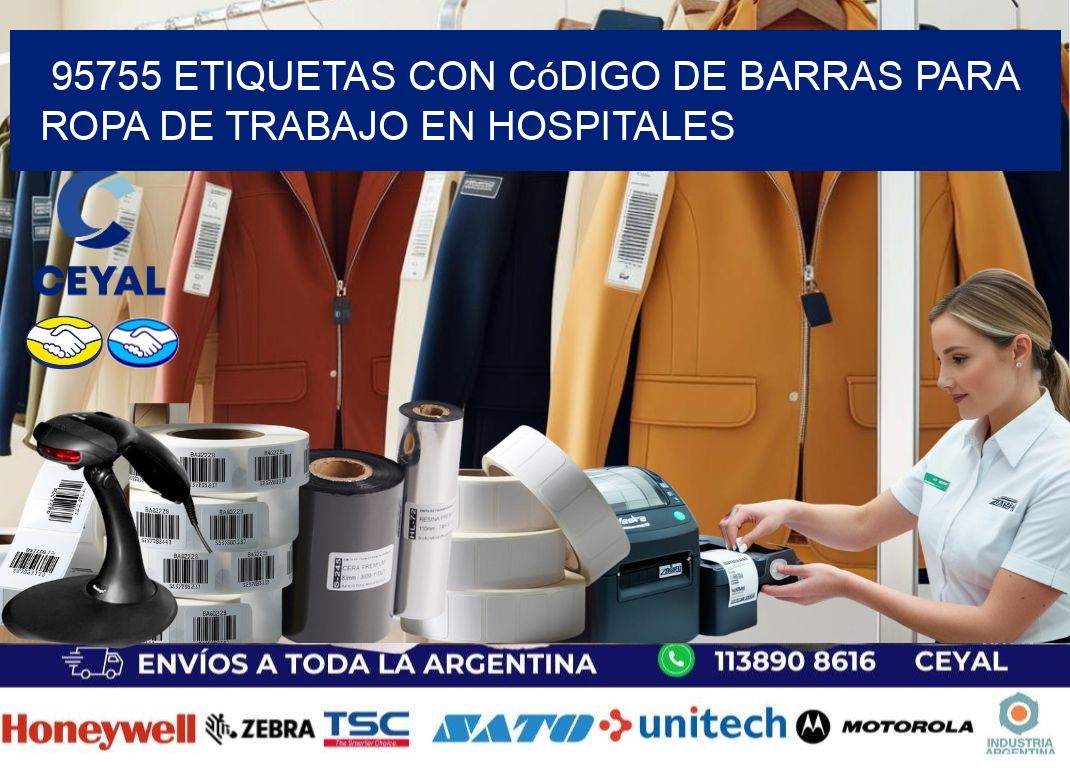 95755 Etiquetas con código de barras para ropa de trabajo en hospitales