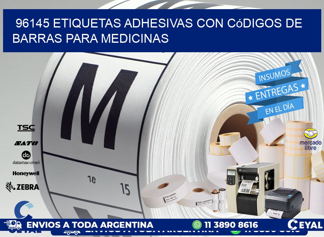 96145 etiquetas adhesivas con códigos de barras para medicinas