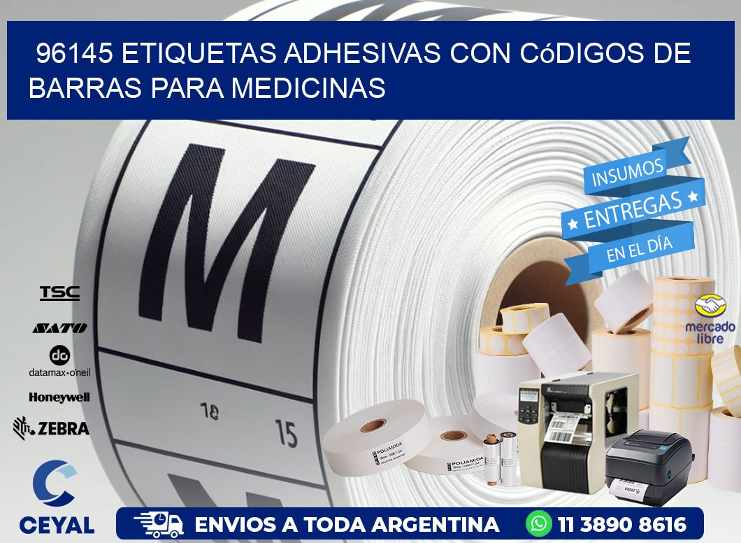 96145 etiquetas adhesivas con códigos de barras para medicinas