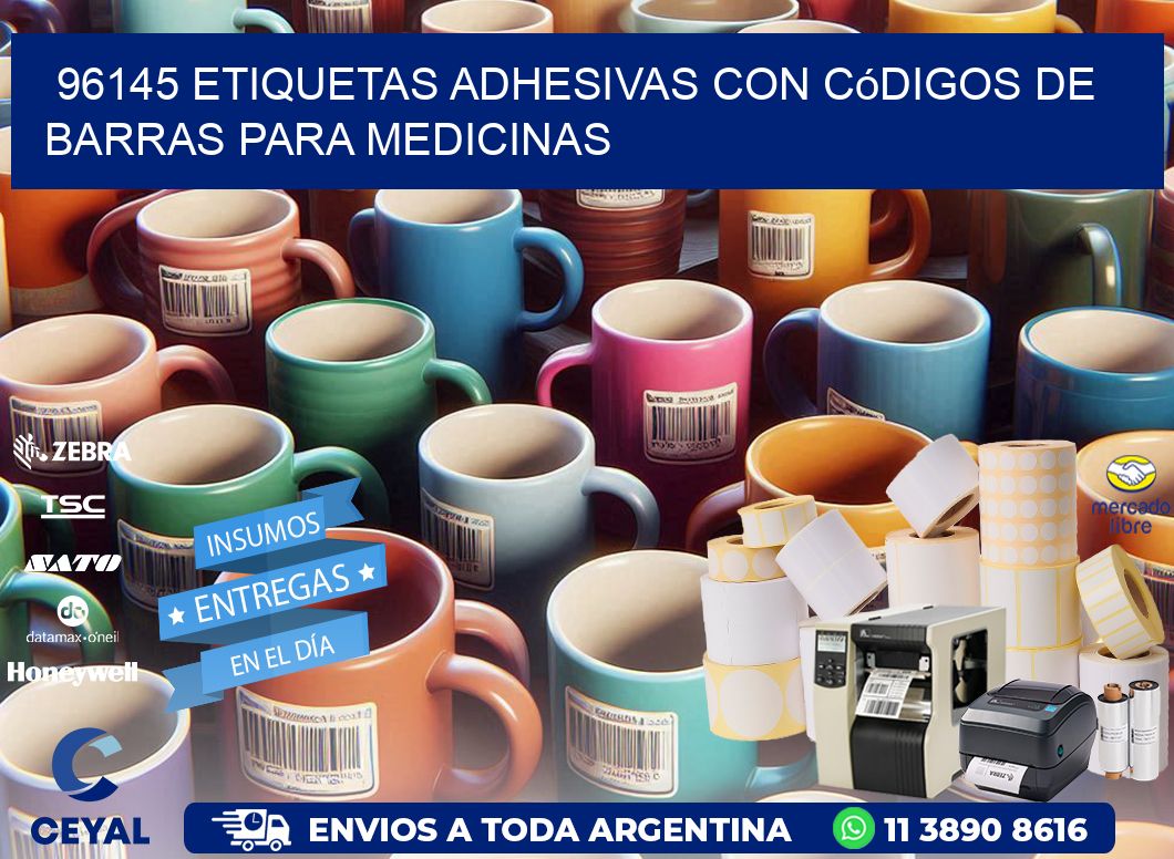 96145 etiquetas adhesivas con códigos de barras para medicinas