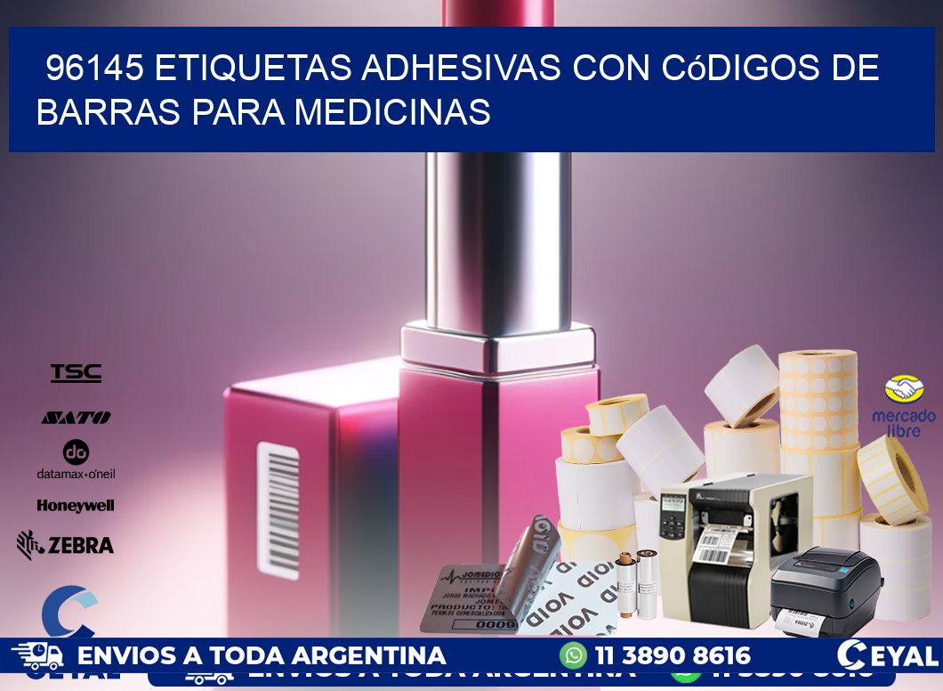 96145 etiquetas adhesivas con códigos de barras para medicinas