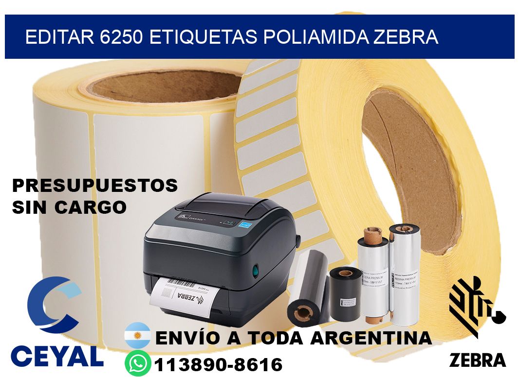 EDITAR 6250 ETIQUETAS POLIAMIDA ZEBRA