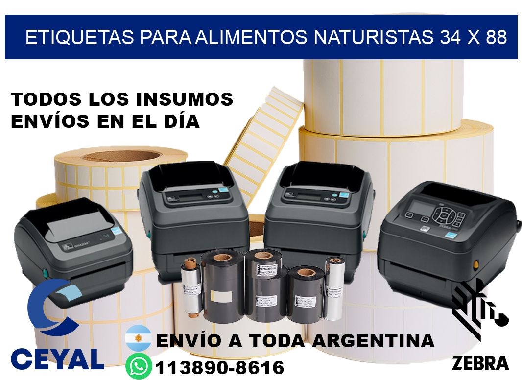 ETIQUETAS PARA ALIMENTOS NATURISTAS 34 x 88